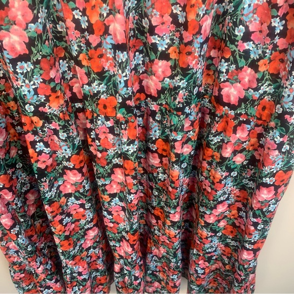 ZARA V Neck Tiered Floral Poppy Maxi Dress - Picture 9 of 13